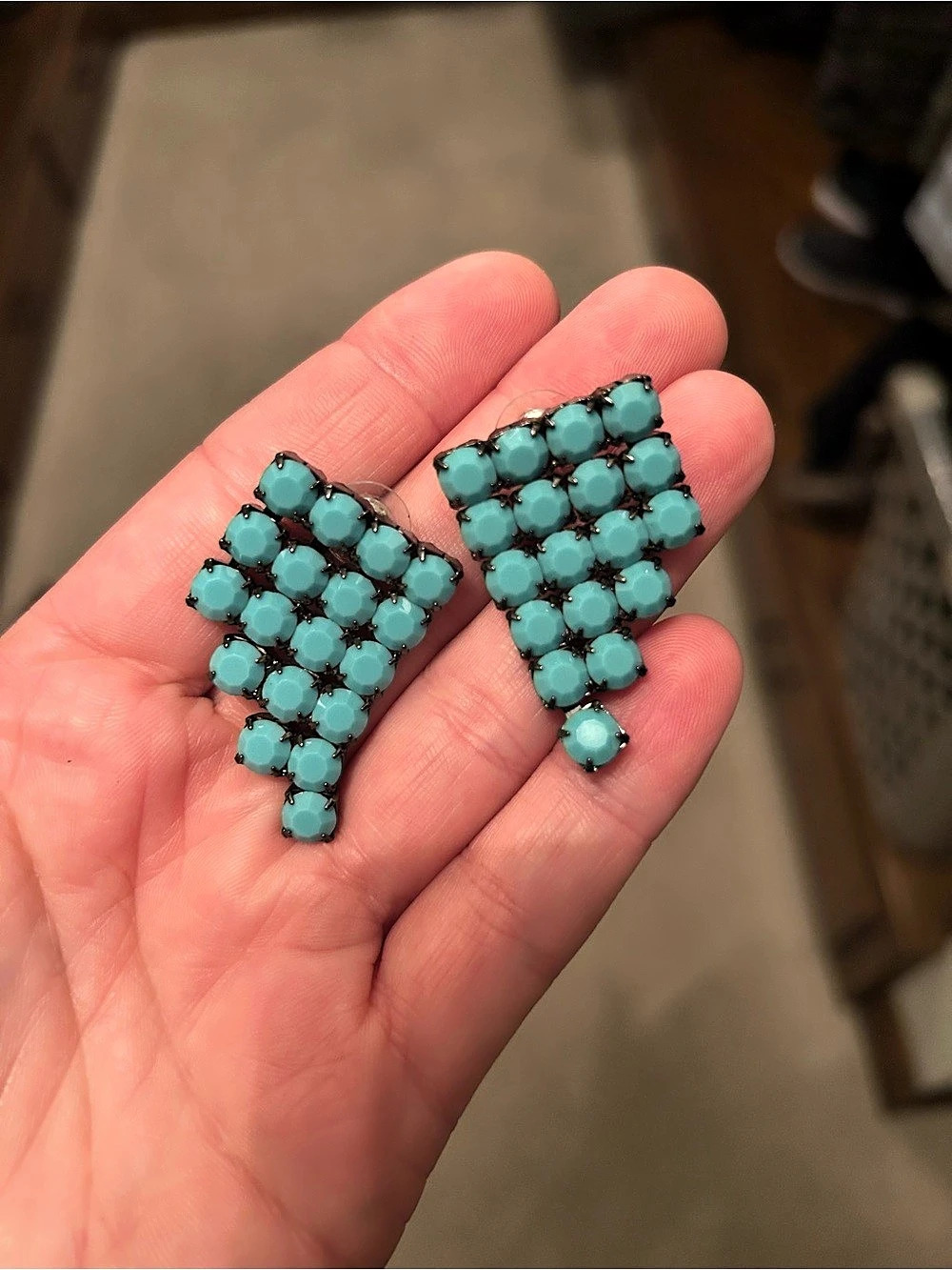 Elizabeth Cole Turquoise Statement Earrings